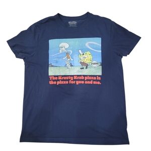 Official Licensed SpongeBob SquarePants Funny Graphic Blue T-shirt Size: Large